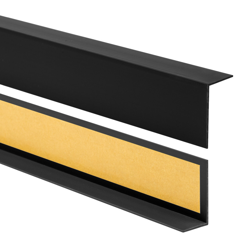 Cornière PVC, adhésive, protection d'angles et de bords, rigide, noir