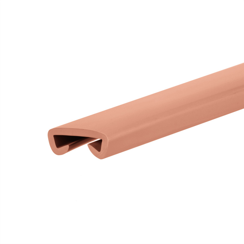 Main courante PVC, main courante d'escalier, garde-corps d'escalier, PREMIUM, 40x8mm, marron clair, 1m
