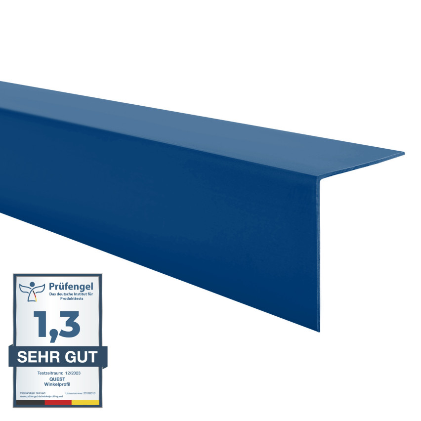 PVC Cornière rigide, plastique, protection des bords, bleu