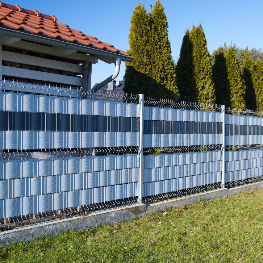 Bandes Brise-Vue en PVC Rigide pour clôture Double Fil de Jardin | Hauteur 19 cm | Épaisseur 1,2 mm | Gris