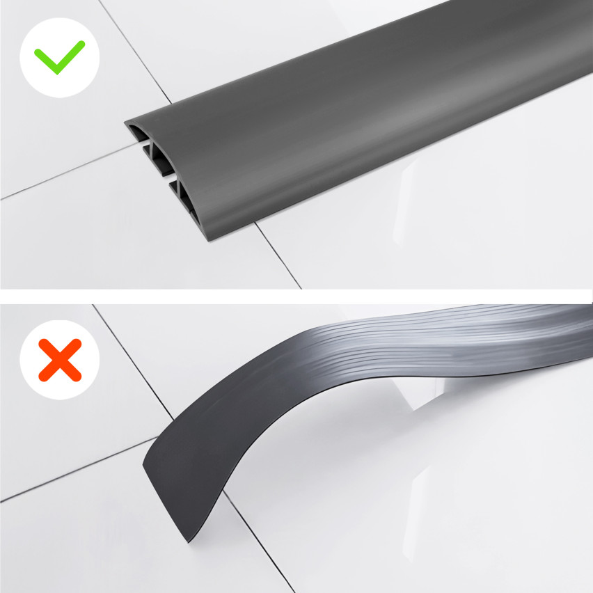 Goulotte en PVC autocollante - 200 cm, trapézoïdale, gris foncé
