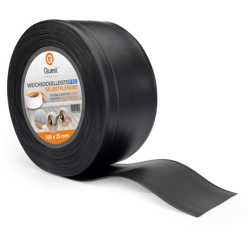 Plinthe Flexible PVC 100x25mm noir 