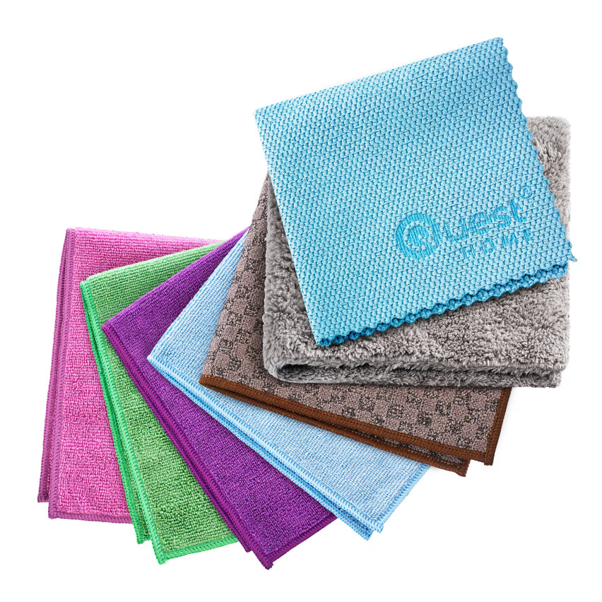 Un set de chiffons microfibres professionnels pour la maison - QUESTHOME2 - 7 pièces