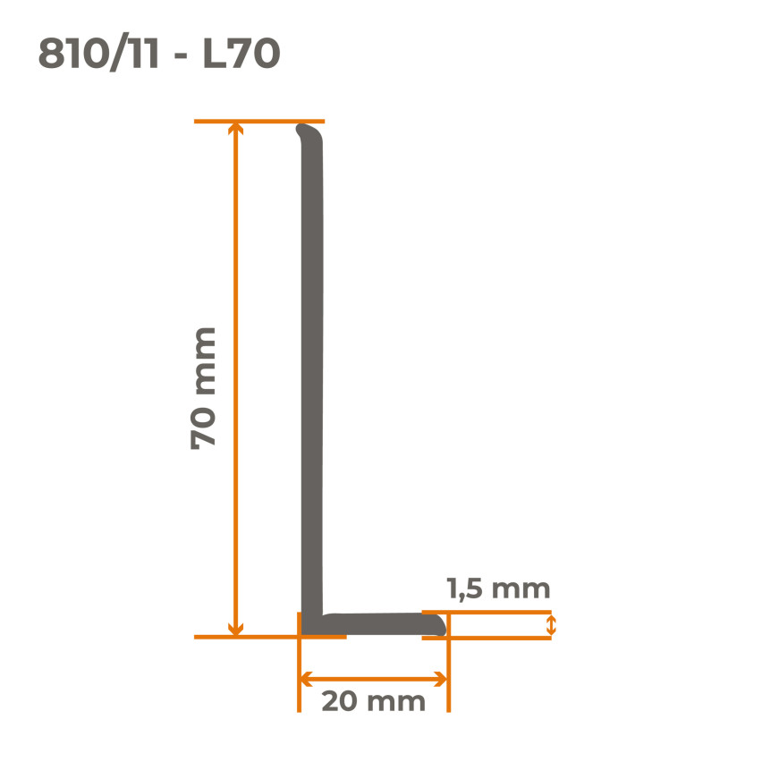 Plinthe PVC auto-adhésive, 70x20mm, sable