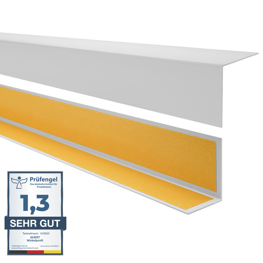 Cornière PVC, adhésive, protection d'angles et de bords, rigide, Gris