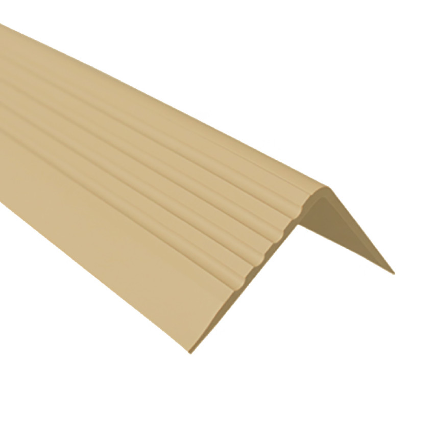 Nez de marche PVC 50x42 mm, profilé d'escalier RGP, auto-adhésif, antidérapant, protection d’escalier, crème