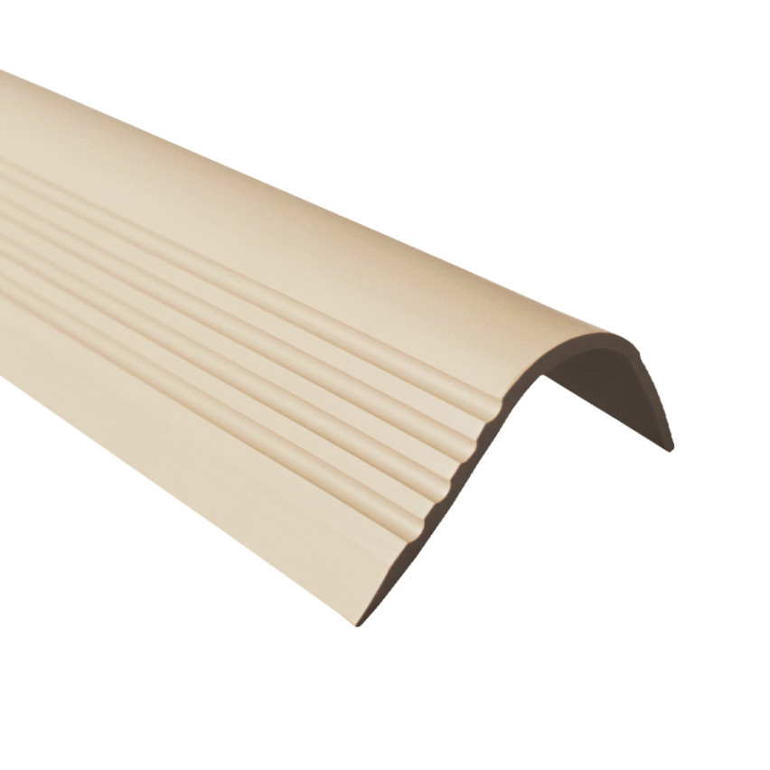 Nez de marche PVC 52x40 mm, profilé d'escalier RGPT, antidérapant, protection d’escalier, beige, 150 cm