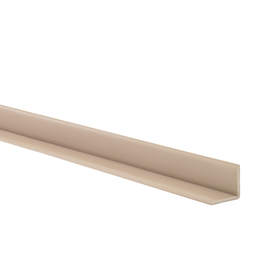 Moulure Souple Auto-Adhésive en PVC 10x10 mm, Plinthe Souple, Bande Élastique pour Finitions et Étanchéité des Jonctions, beige, 5 m