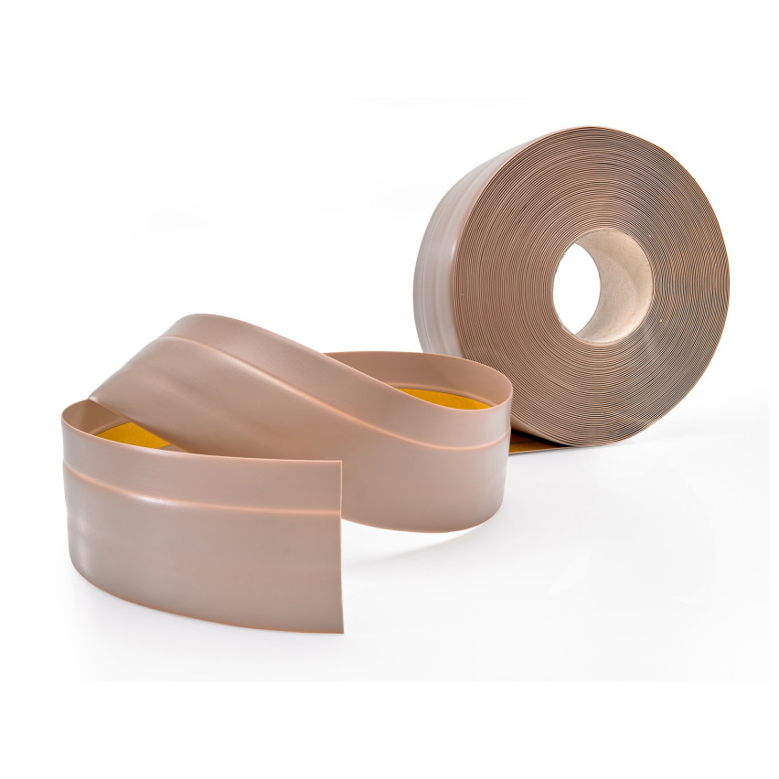 Plinthe Souple Auto-Adhésive en PVC 50x20 mm, Bande Flexible, Facile à Installer, sur Toutes les Surfaces, beige