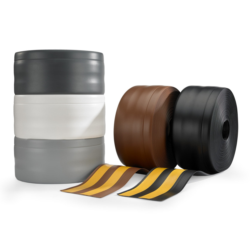 Plinthe Souple Auto-Adhésive en PVC 100x25 mm, Bande Flexible, Facile à Installer, Adaptée à Toutes Surfaces, gris