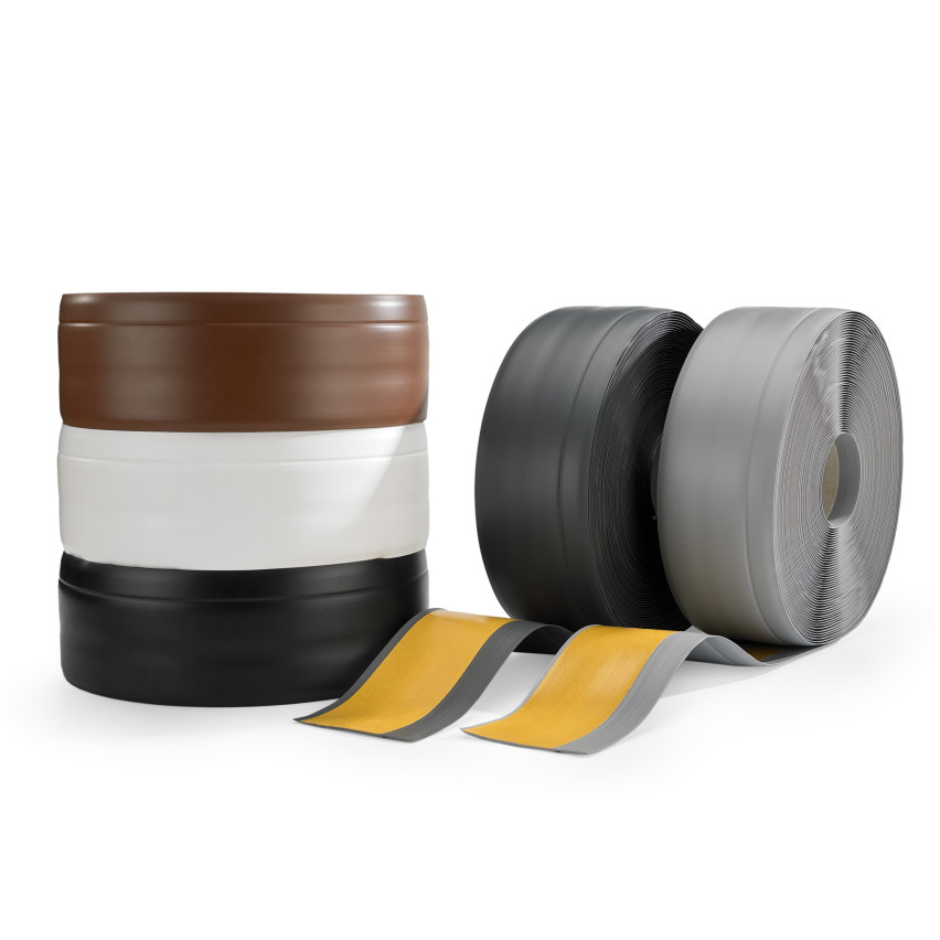 Plinthe Souple Auto-Adhésive en PVC 70x20 mm, Bande Flexible, Facile à Installer, Adaptée à Toutes Surfaces, olive