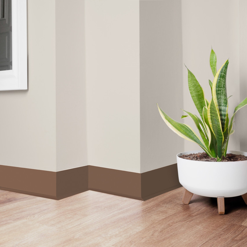 Plinthe Souple Auto-Adhésive en PVC 70x20 mm, Bande Flexible, Facile à Installer, Adaptée à Toutes Surfaces, bronze