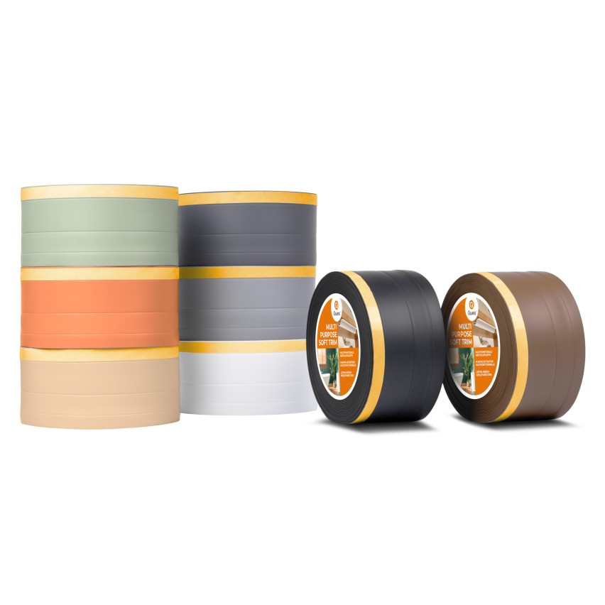 Plinthe de finition W2 en PVC 4-en-1 120 mm, baguette autocollante, masquante, plinthe souple pour sol et mur, gris foncé