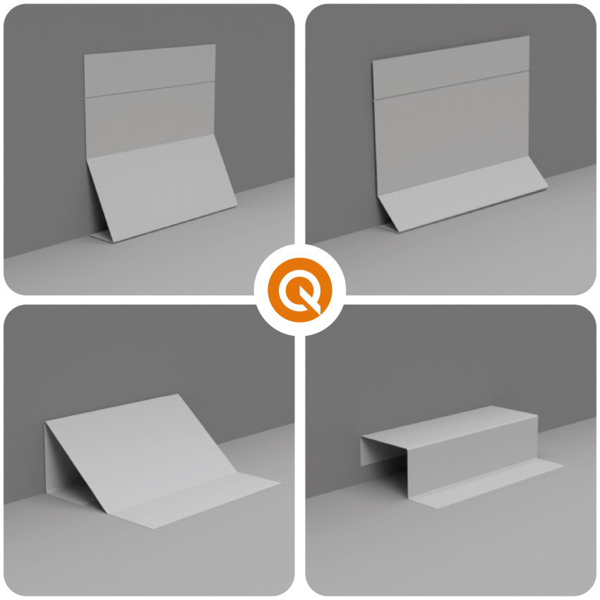 Plinthe de finition W2 en PVC 4-en-1 120 mm, baguette autocollante, masquante, plinthe souple pour sol et mur, gris