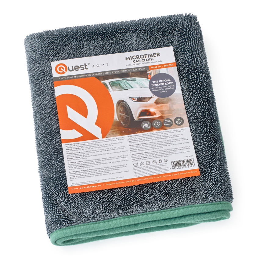 Chiffon en microfibre pour le lavage et le séchage de la carrosserie, lavette pour detailing automobile PREMIUM - So Dry, gris