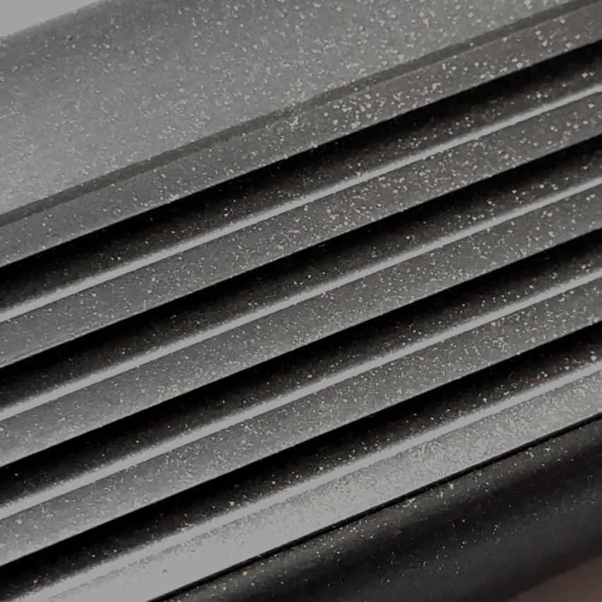 Nez de marche PVC 50x42 mm, profilé d'escalier RGP, antidérapant, protection d’escalier, noir-argent, 150 cm