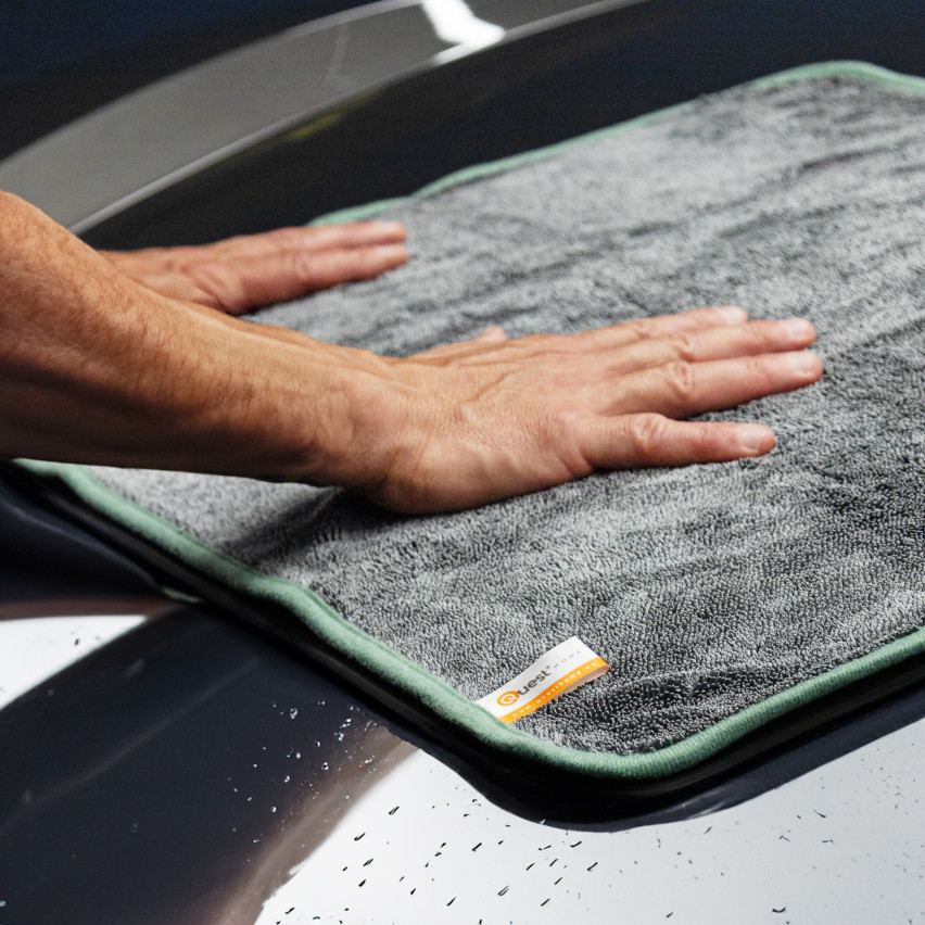Chiffon en microfibre pour le lavage et le séchage de la carrosserie, lavette pour detailing automobile PREMIUM - So Dry, gris