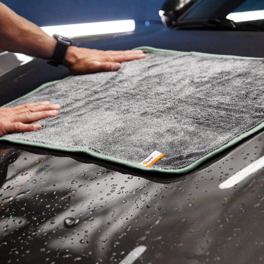 Chiffon en microfibre pour le lavage et le séchage de la carrosserie, lavette pour detailing automobile PREMIUM - So Dry, gris