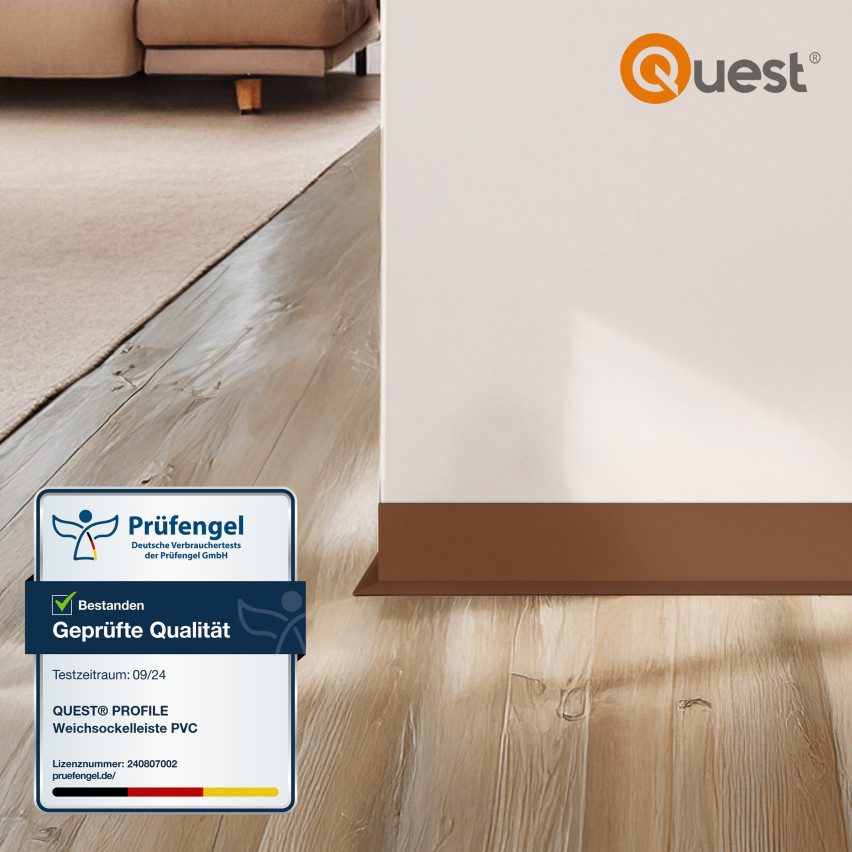 Plinthe Souple Auto-Adhésive en PVC 50x20 mm, Bande Flexible, Facile à Installer, sur Toutes les Surfaces, beige