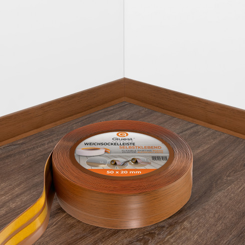 Plinthe Flexible Adhésive en PVC souple Bande de finition Ruban autocollant 50x20mm Chêne rustique